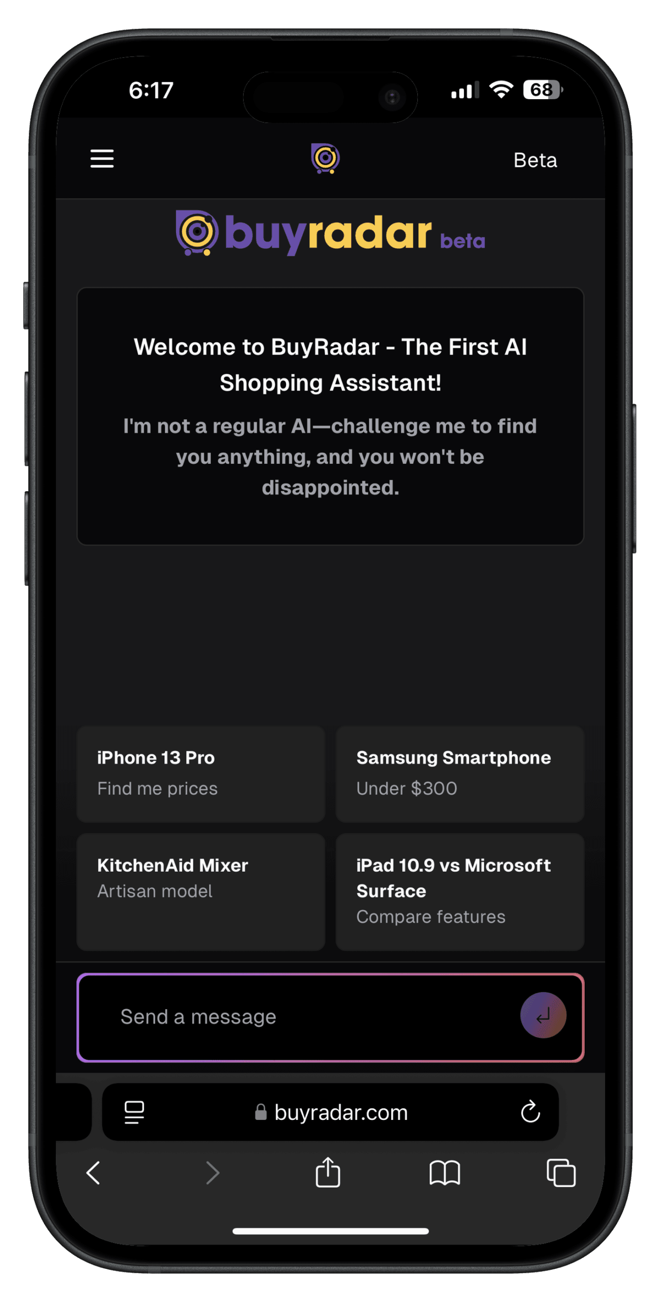 BuyRadar AI chat