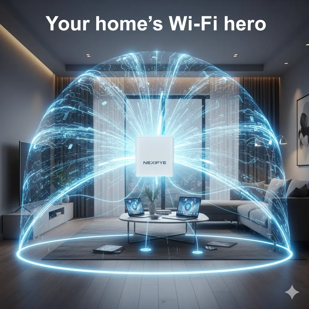 Graphic Home Hero – whole-home Wi-Fi coverage illustration