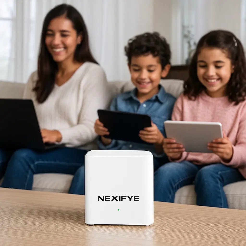 Photoshoot Family Living – lifestyle family scene with product