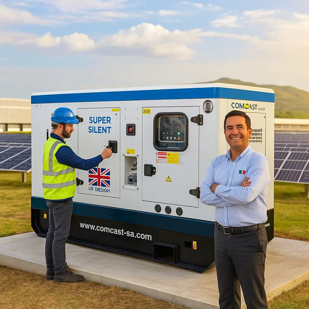 Photoshoot Super Silent – industrial generator with team